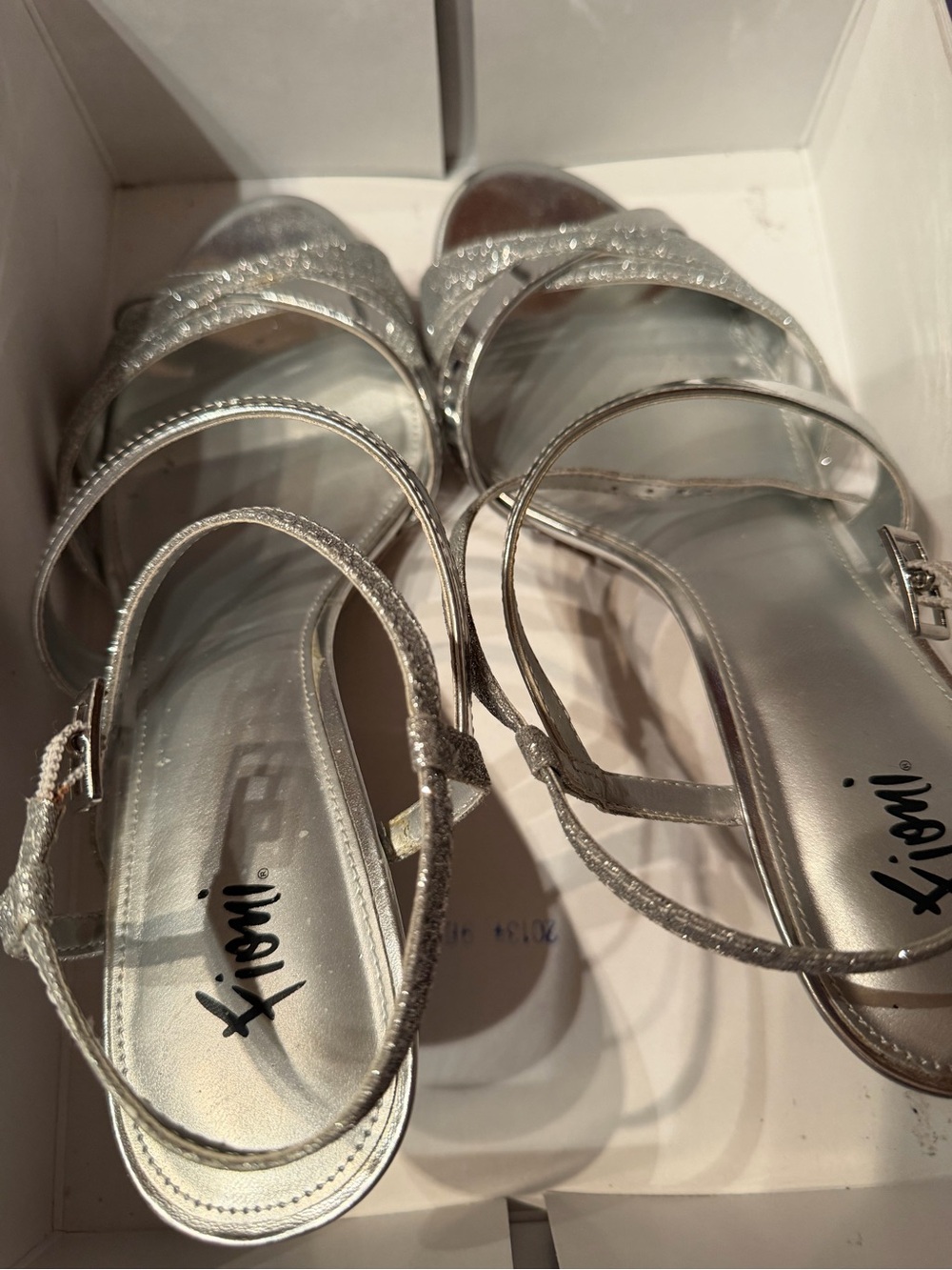 Xhilaration Silver Strappy Evening Sandals